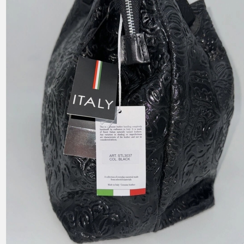 Isadora Italy ♣️Embossed Leather Tote Shoulderbag Crossbody ♣️ - Picture 9 of 15